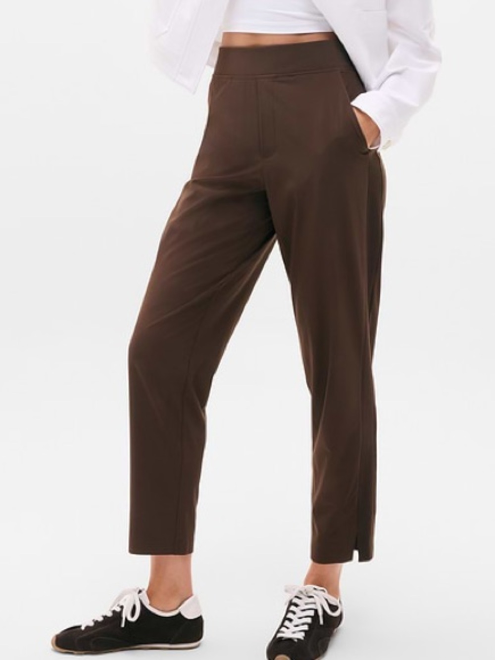 Athleta Brooklyn Mid Rise Ankle Pant in Brown Size 8